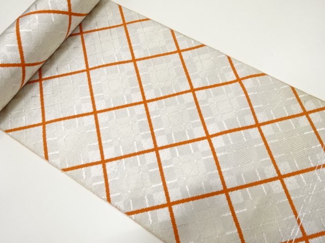 JAPANESE KIMONO / ANTIQUE DIAGONAL LATTICE PATTERN INTERWOVEN EIGHT-SI